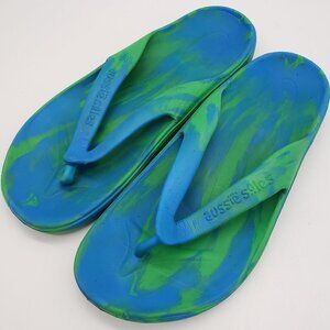 Aussie Soles Blue & Green Starfish Flip Flops Size 43 Mens 10